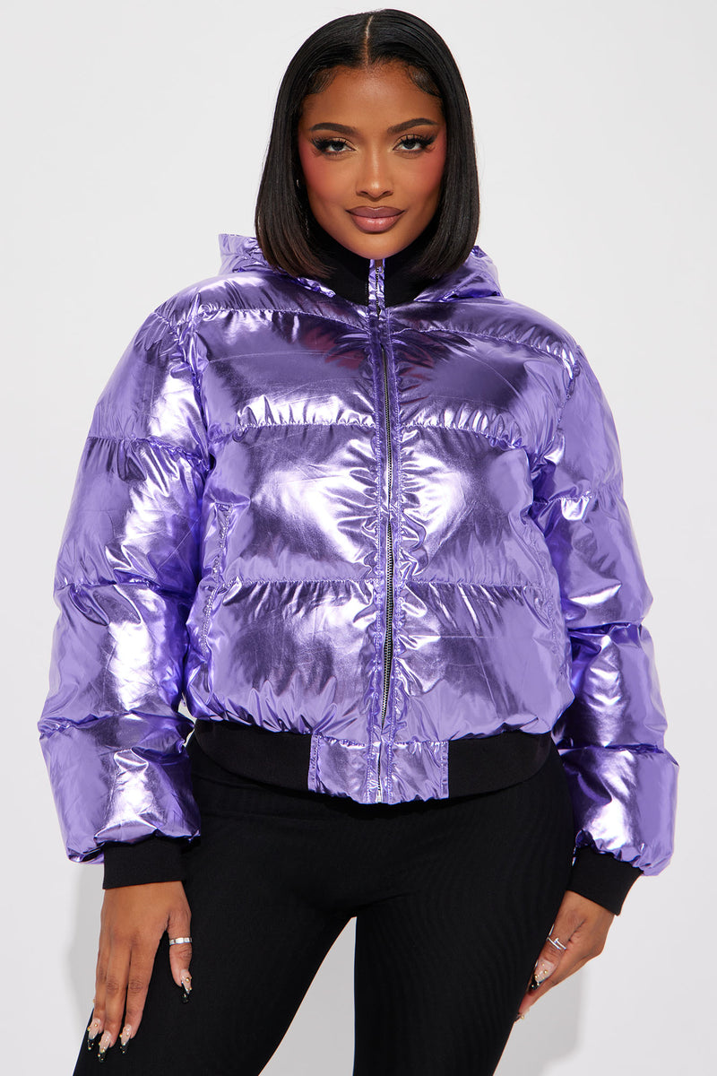 Taking Off Metallic Puffer Jacket - Lavender | Fashion Nova, Jackets ...