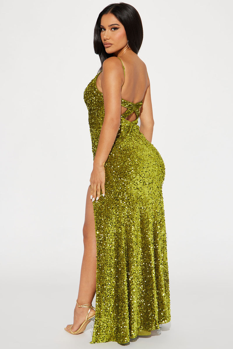 Beverly Sequin Gown - Chartreuse | Fashion Nova, Dresses | Fashion Nova