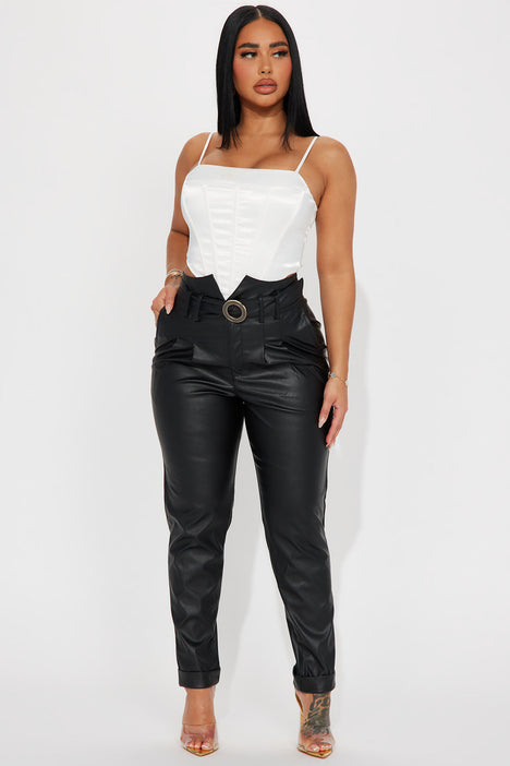 Taking Time Faux Leather Pant - Black