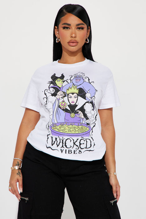 Totally Wicked Disney Villians Graphic Bottoms Nova Tops Nova, Screens and Fashion White | Tshirt Fashion | 
