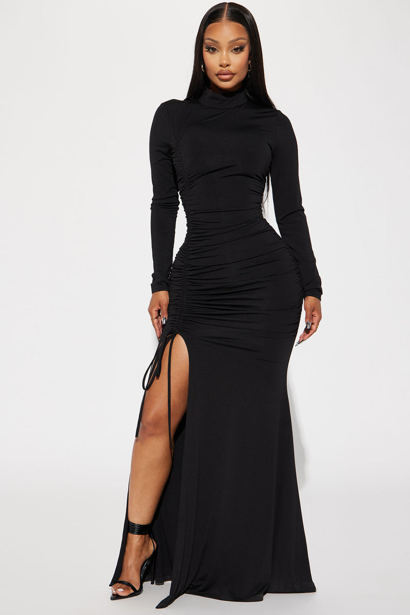 Rachel Ruched Gown - Black | Fashion Nova, Dresses | Fashion Nova
