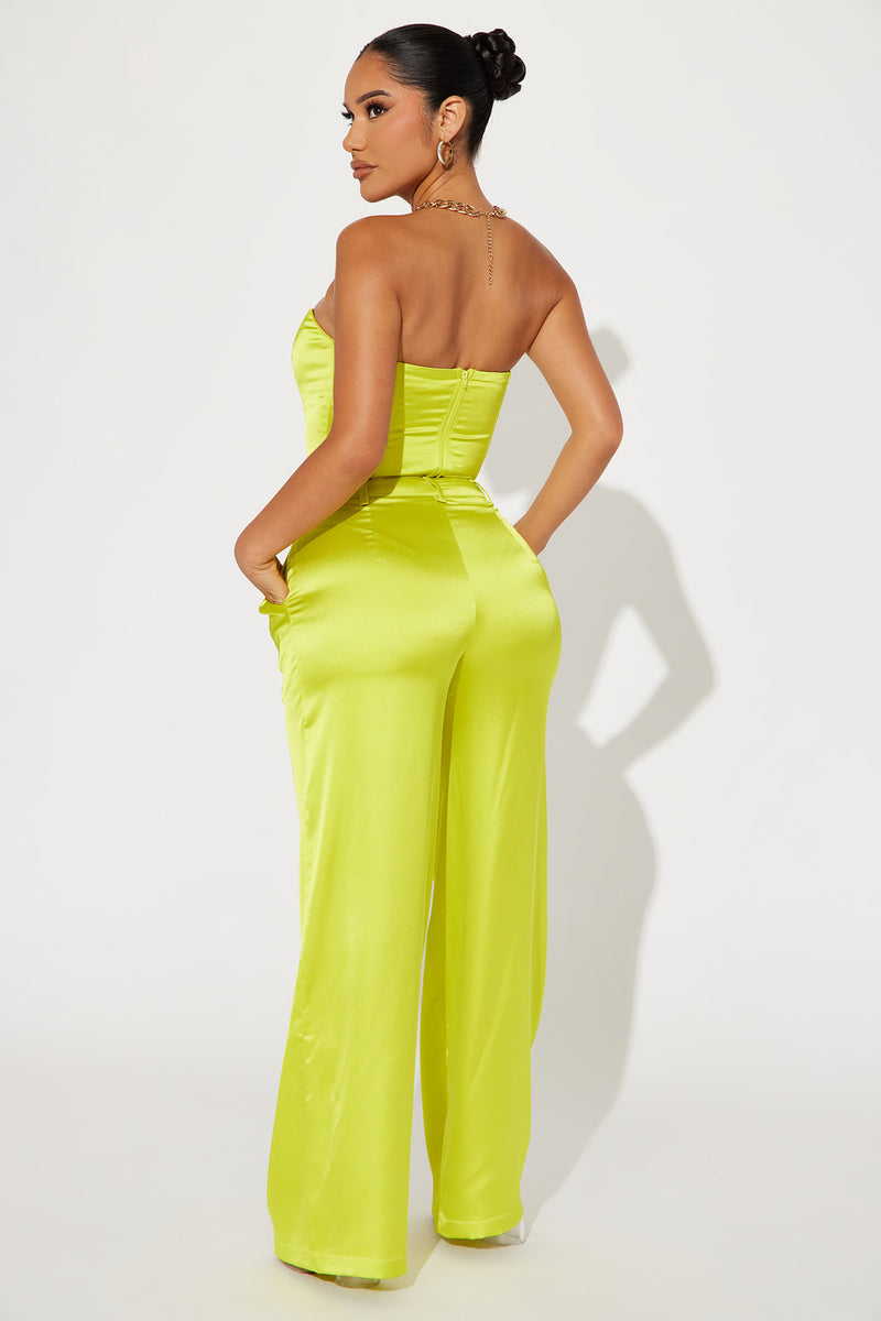 Adriana Satin Pant Set - Lime | Fashion Nova, Matching Sets | Fashion Nova