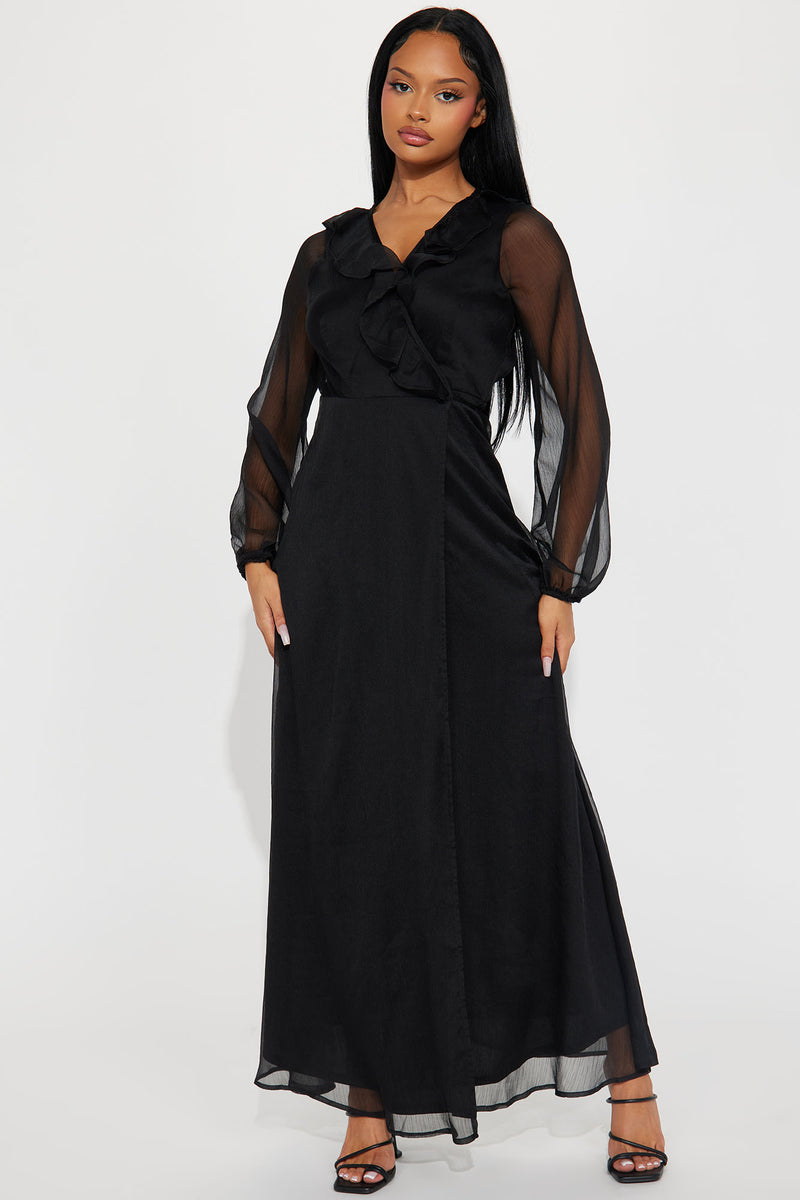 Mariana Ruffle Maxi Dress - Black | Fashion Nova, Dresses | Fashion Nova