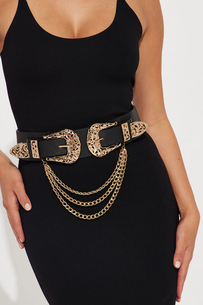 Changing The Game Chain Belt - Gold, Fashion Nova, Accessories