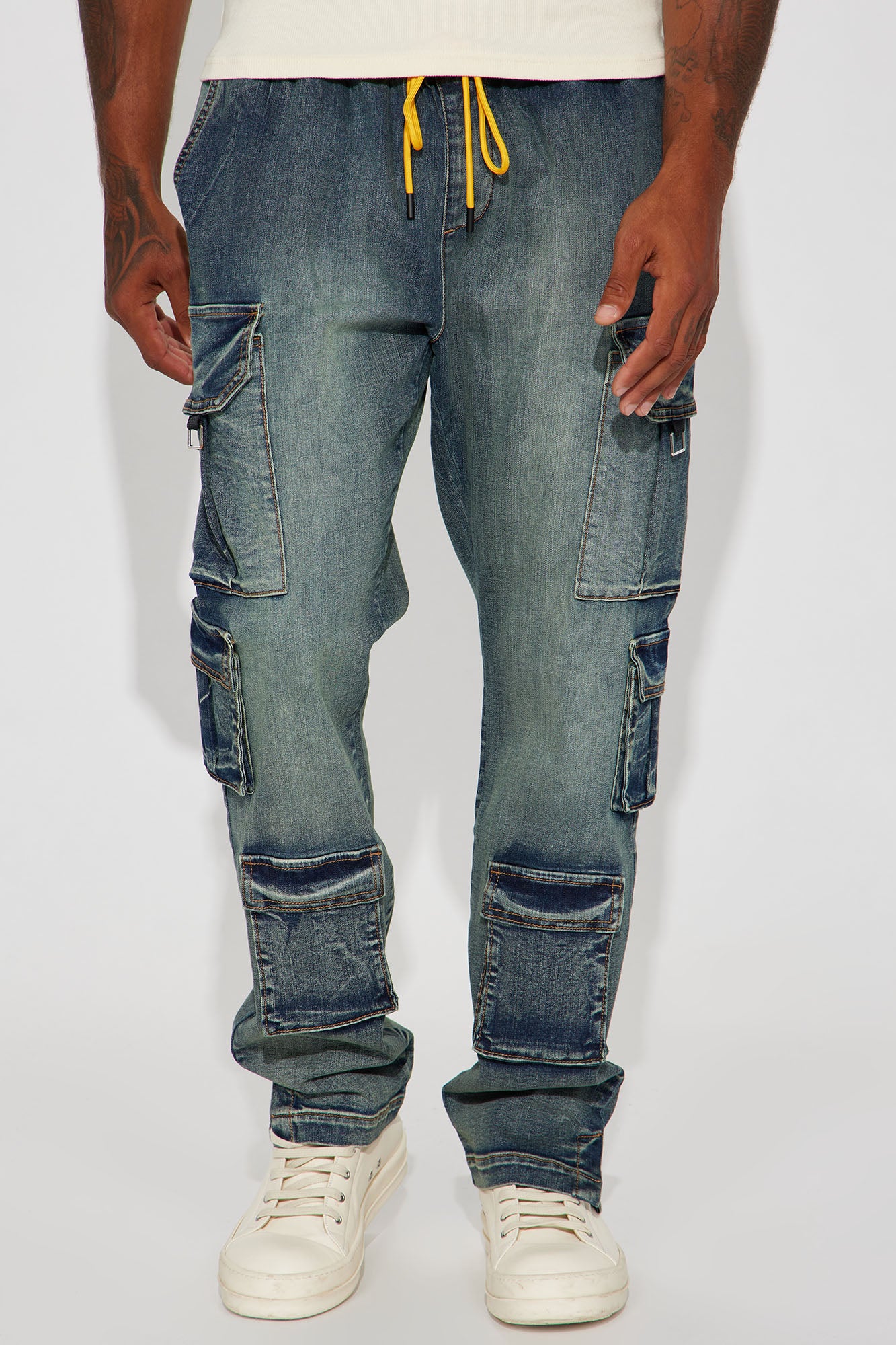 Classic Blue Denim Cargo Jeans