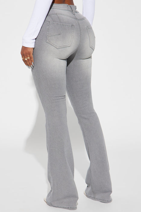 Audrey Booty Fashion Fashion | Grey | Flare Jeans Stretch Nova - Nova, Lifting Jeans