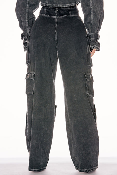 Lily High Rise Cargo Jeans - Green, Fashion Nova, Jeans