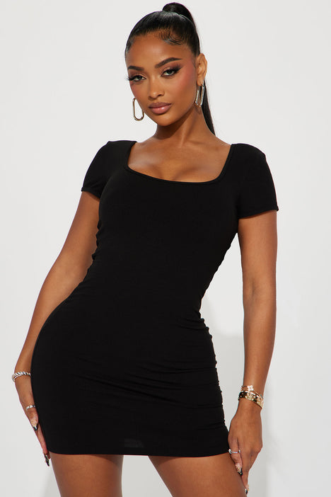 Ariana Shapewear Midi Dress - Black, Fashion Nova, Dresses
