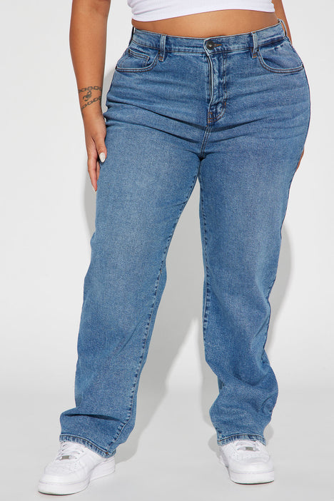 Nova 90s Straight Leg Jeans - Medium Blue Wash