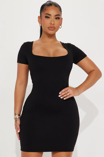 Adriana Shapewear Mini Dress - Black, Fashion Nova, Dresses