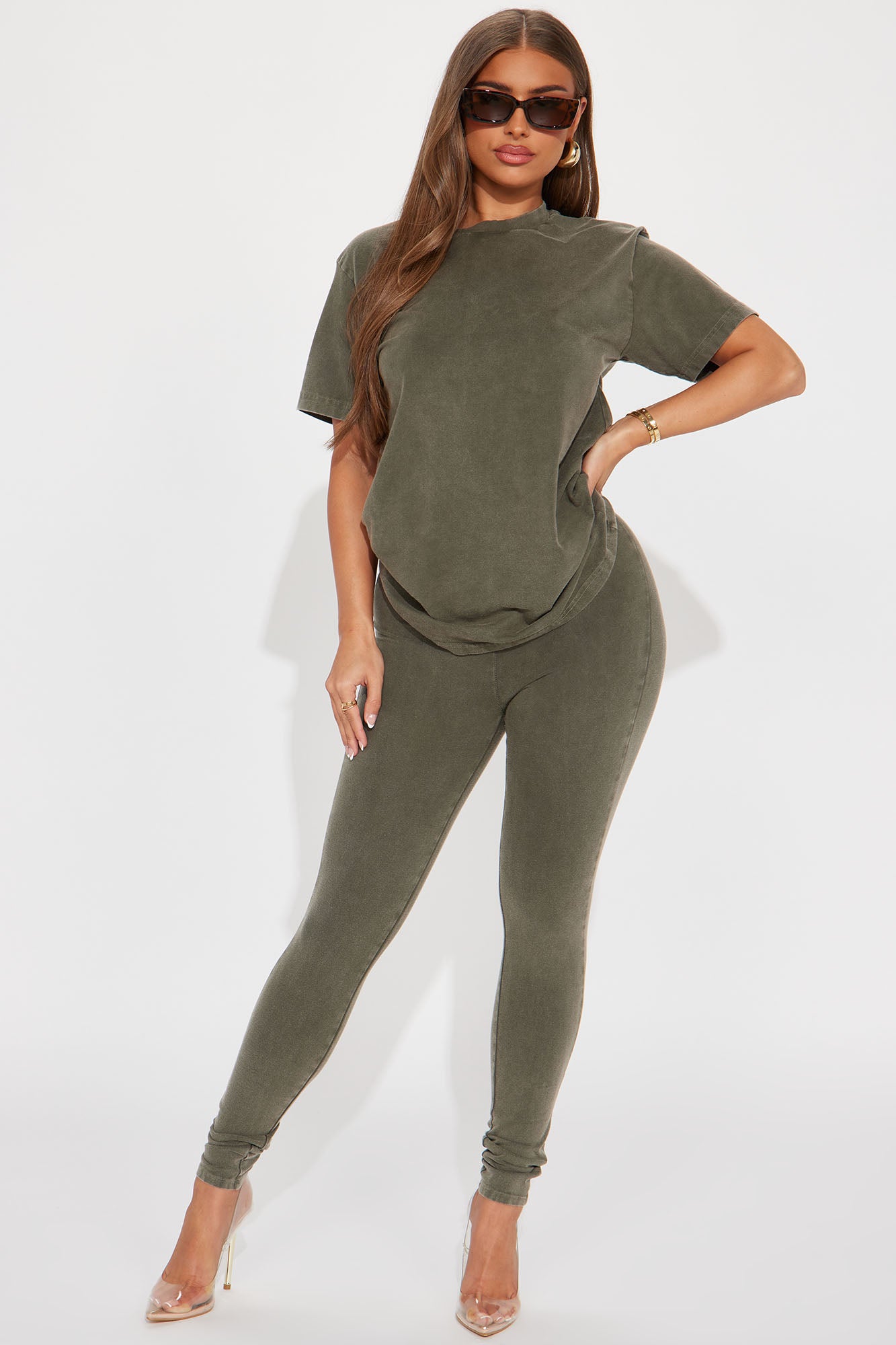 Mineral Wash Moto Leggings in Olive – Max & Addy