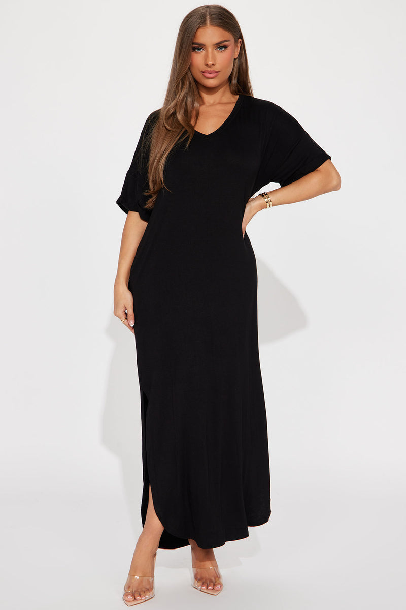 Clara Oversized Maxi Dress - Black | Fashion Nova, Dresses | Fashion Nova