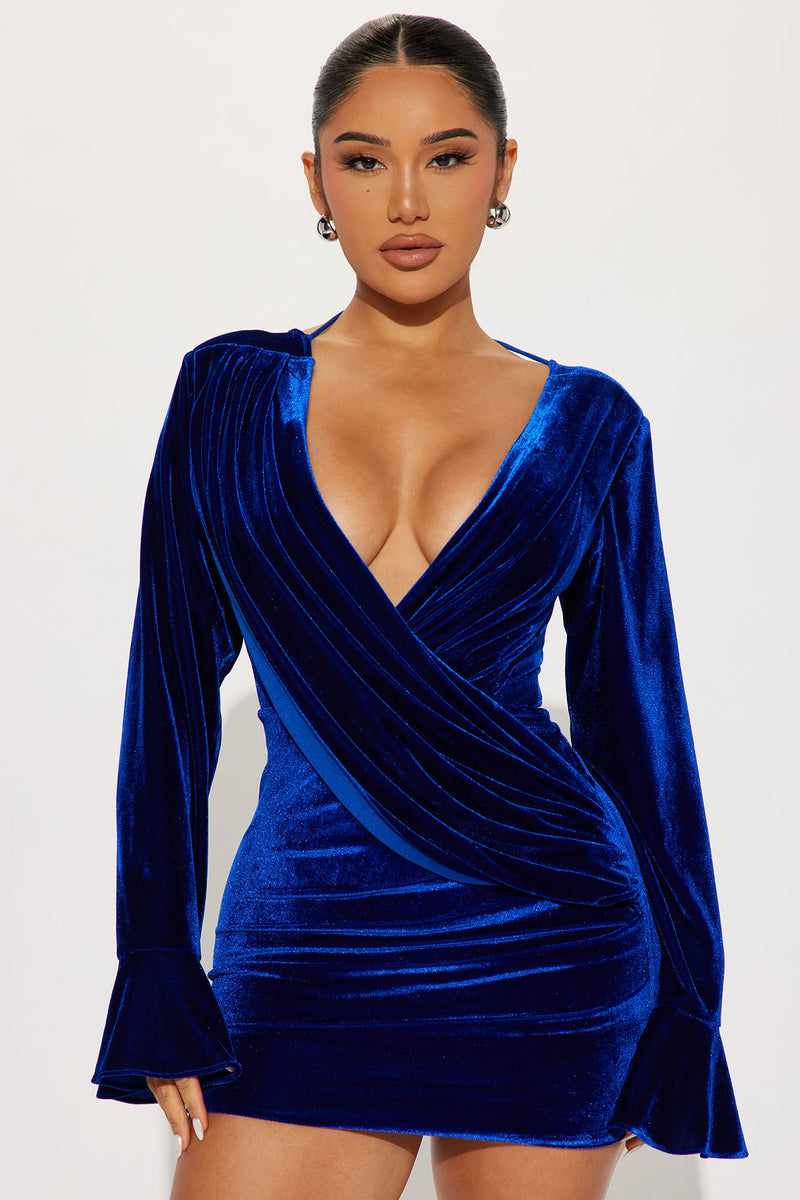 Clarrissa Velvet Mini Dress - Royal | Fashion Nova, Dresses | Fashion Nova
