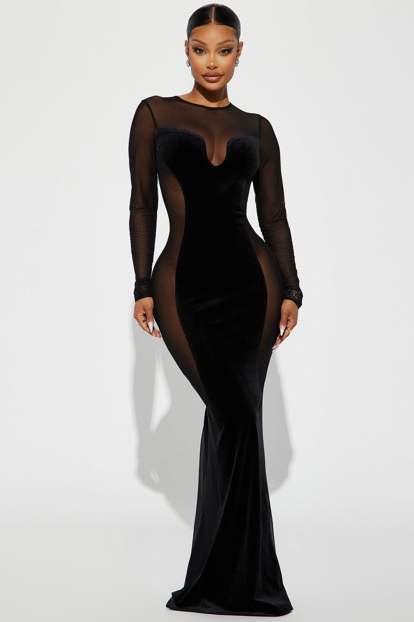 Stylish Modern Women Black Net Dresses | Low-High Design Black Net Dress | Trendy  Black Net Ensemble | Chic Modern Women's Dress | Modern Design Net Dresses  | Stylish Black Dress for Women