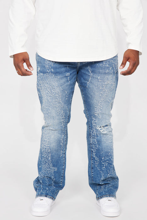 Switch Up The Flow Stacked Slim Flare Jeans - Light Blue Wash