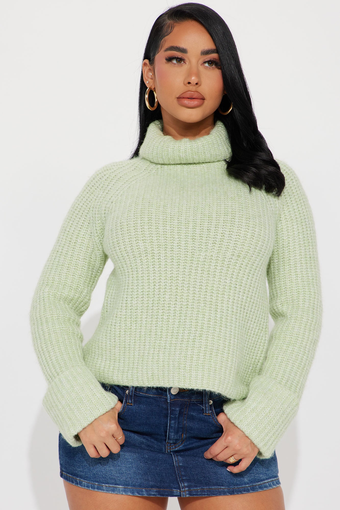 Sage shop green turtleneck