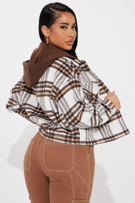 Check The Forecast Cropped Flannel Top - Black/combo, Fashion Nova, Shirts  & Blouses
