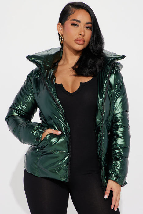 Metallic puffer jacket - Women