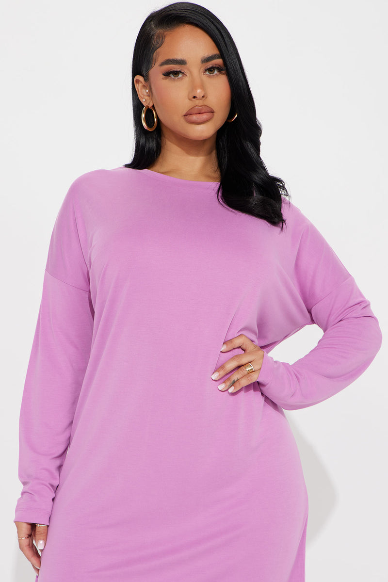 Cozy At Home T Shirt Midi Dress - Pink | Fashion Nova, Dresses ...