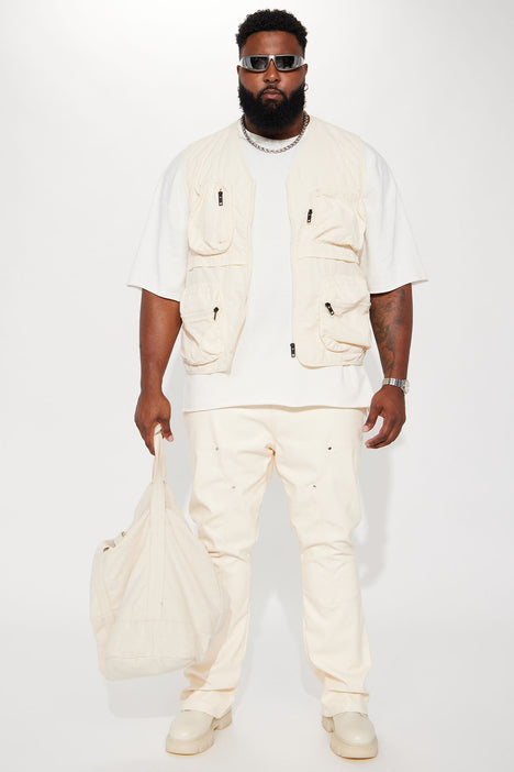 Our Moment Utility Nylon Cargo Vest - Cream | Fashion Nova, Mens