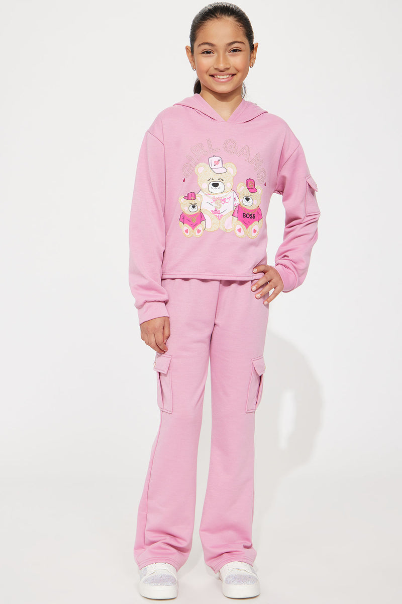 Mini Girl Gang Fleece Flare Pant Set - Mauve | Fashion Nova, Kids Sets ...