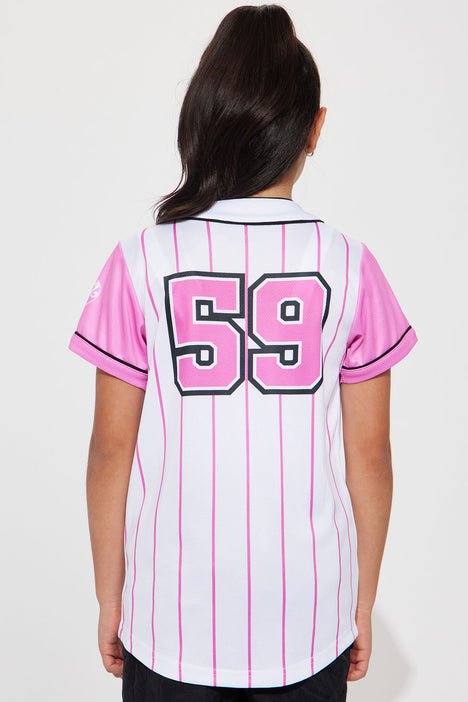 Mini Spongebob and Patrick Baseball Jersey in White Size 4/5 by Fashion Nova