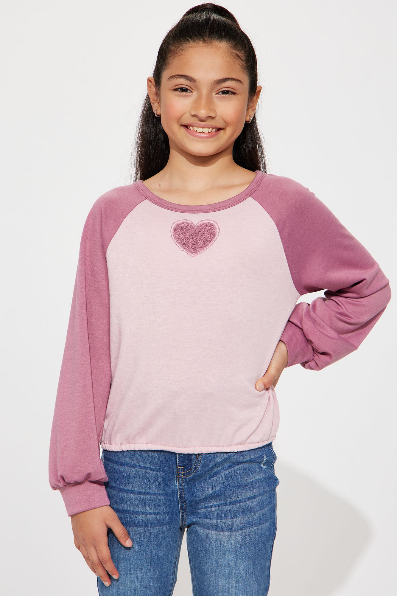 Pink french terry discount sweatshirt