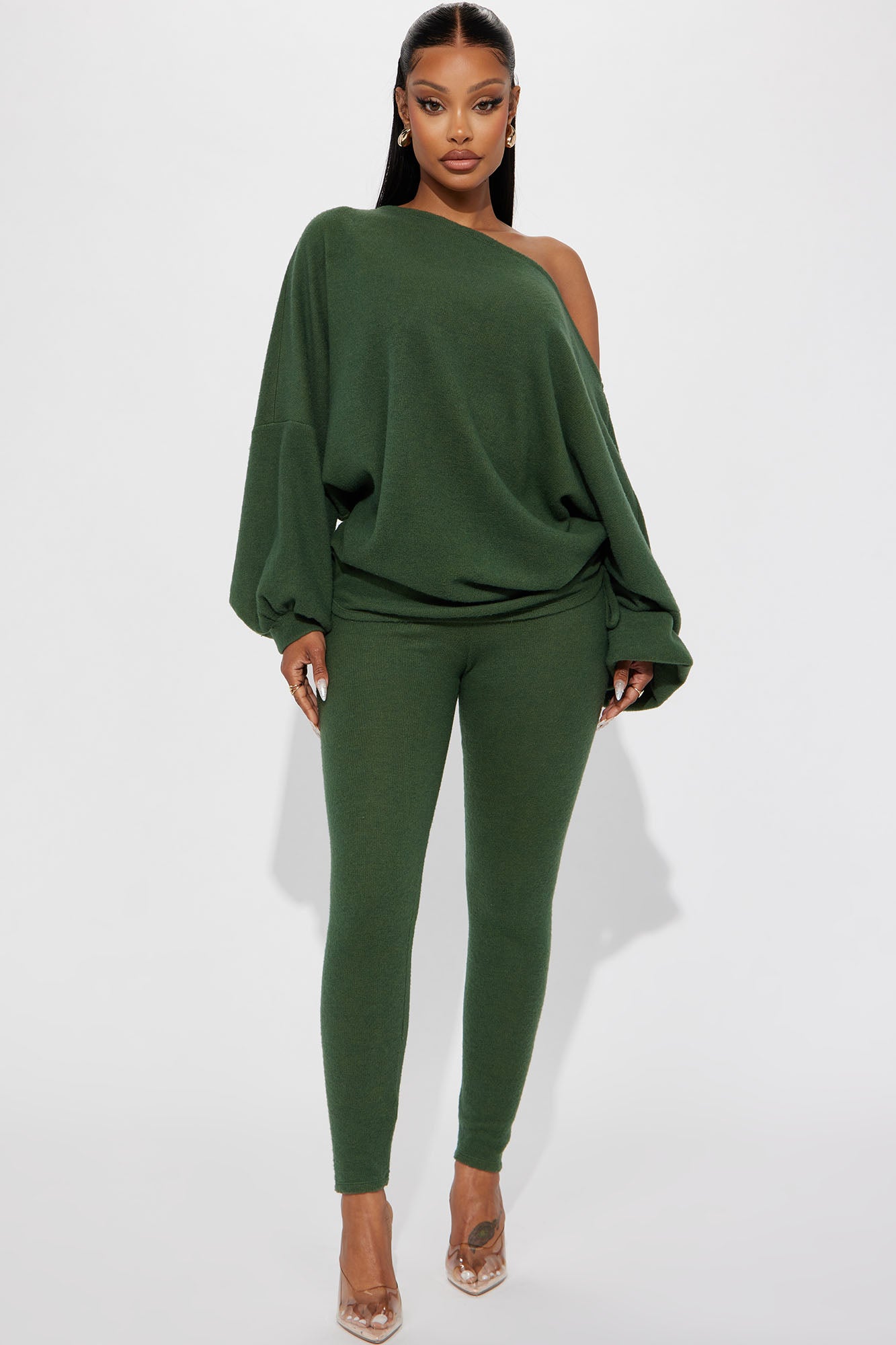 Lounge Vibes Legging Set - Chartreuse, Fashion Nova, Matching Sets