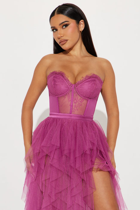 Anabelle Mauve Tulle Maxi Skirt