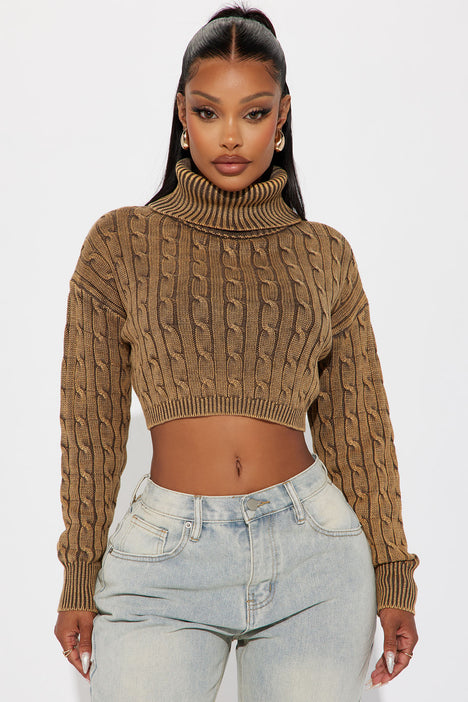 Almost Daily Cable Knit Sweater - Brown