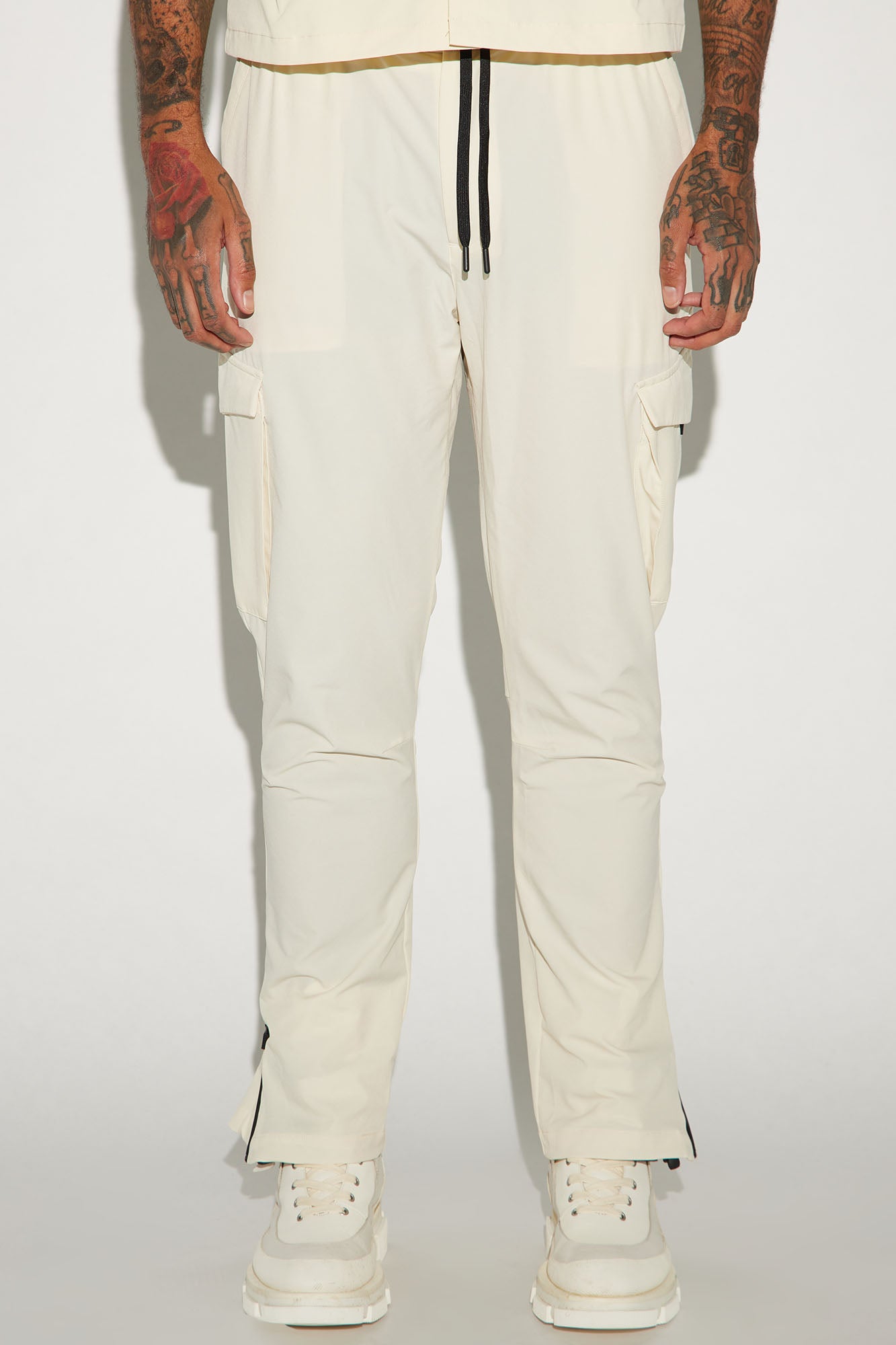 Use Me Nylon Tech Cargo Pants - Off White | Fashion Nova, Mens