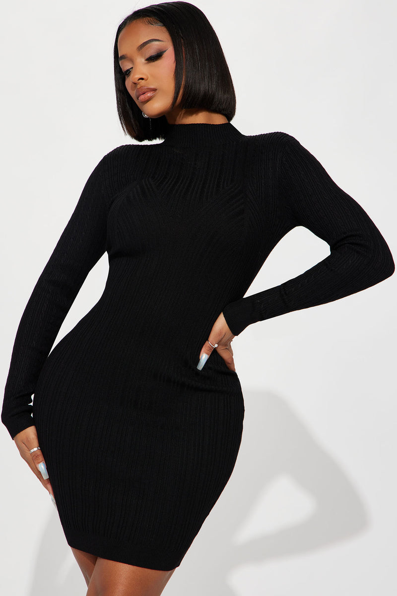 Aspyn Ribbed Mini Dress - Black | Fashion Nova, Dresses | Fashion Nova
