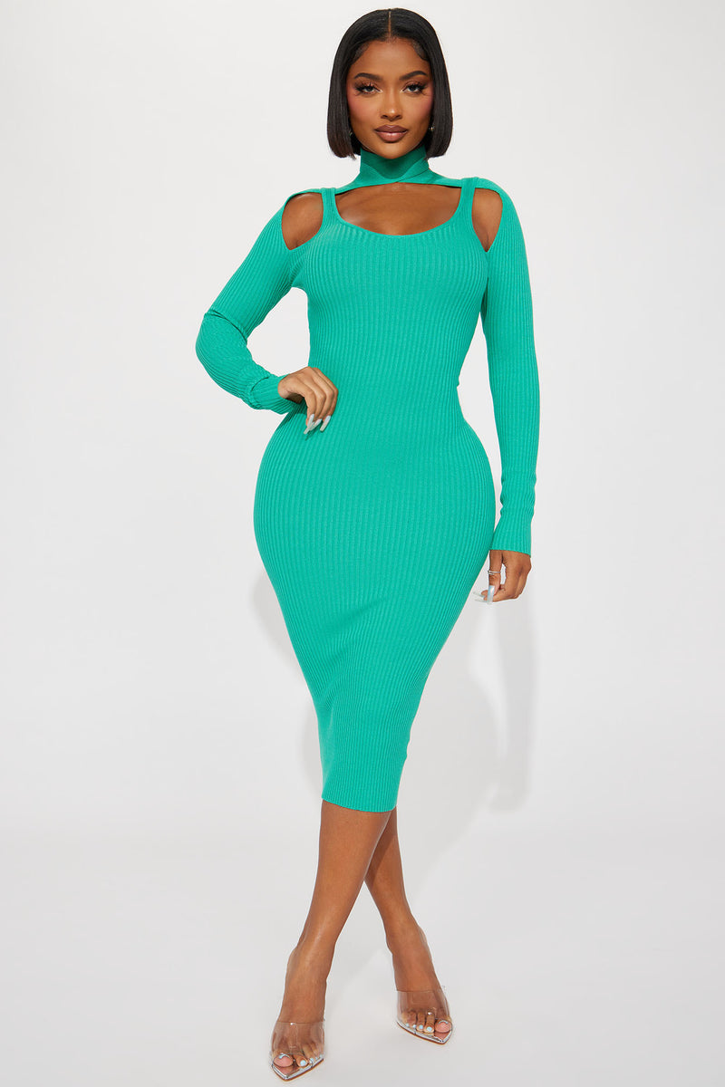 Alex Sweater Midi Dress - Jade | Fashion Nova, Dresses | Fashion Nova