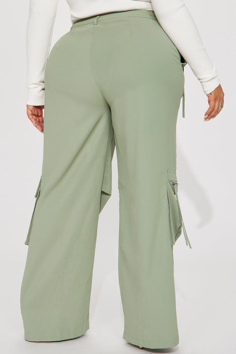 Don't Mess Around Cargo Pant - Green, Fashion Nova, Pants