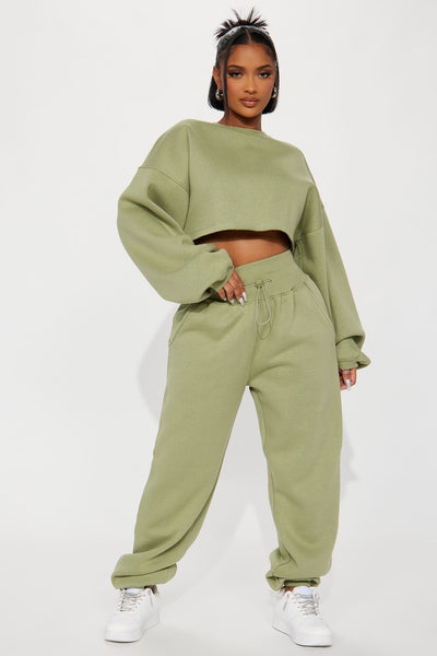 Sage Soft Fleece Joggers(W489) – The Style Bar Boutique