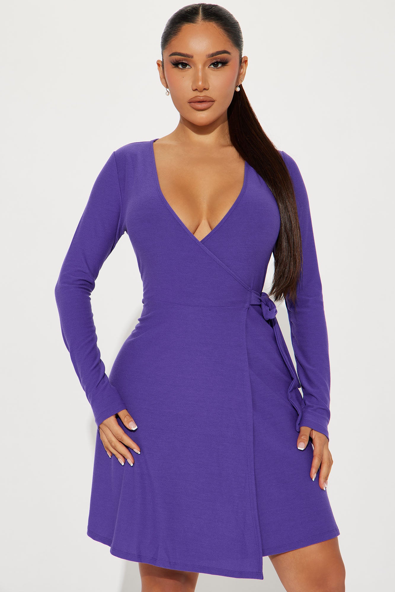 Layla Fit And Flare Mini Dress - Purple