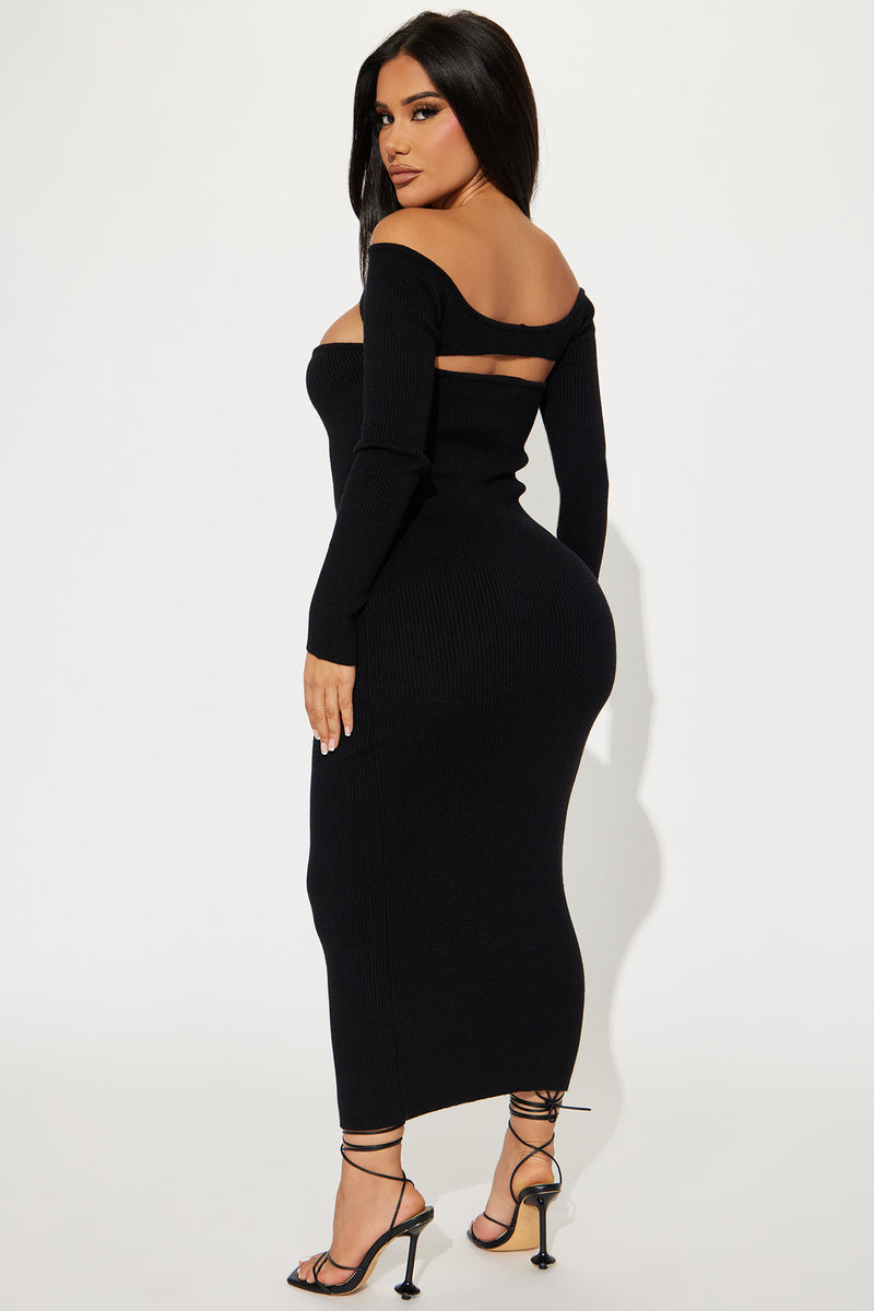 Aspen Sweater Midi Dress - Black | Fashion Nova, Dresses | Fashion Nova