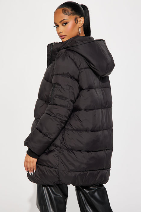Snow Storm Puffer Jacket - Black
