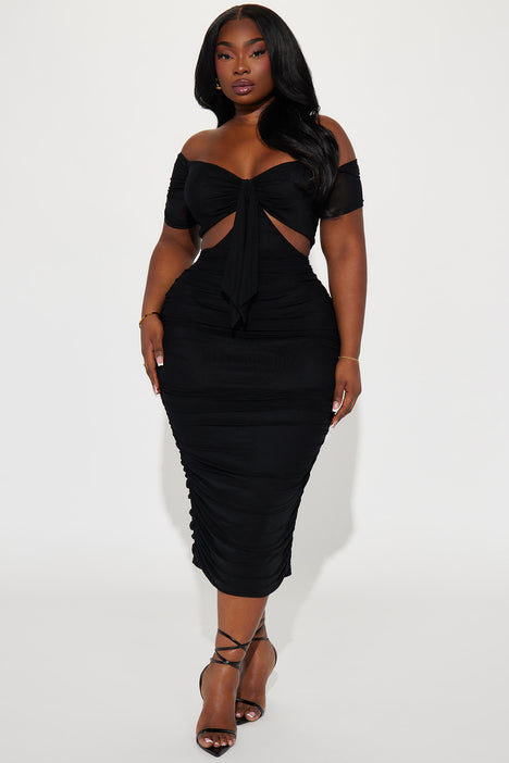 Fashion Nova Ruched Dress Plus Size