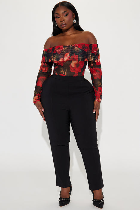 Love Interest Mesh Bodysuit - Red/combo, Fashion Nova, Bodysuits