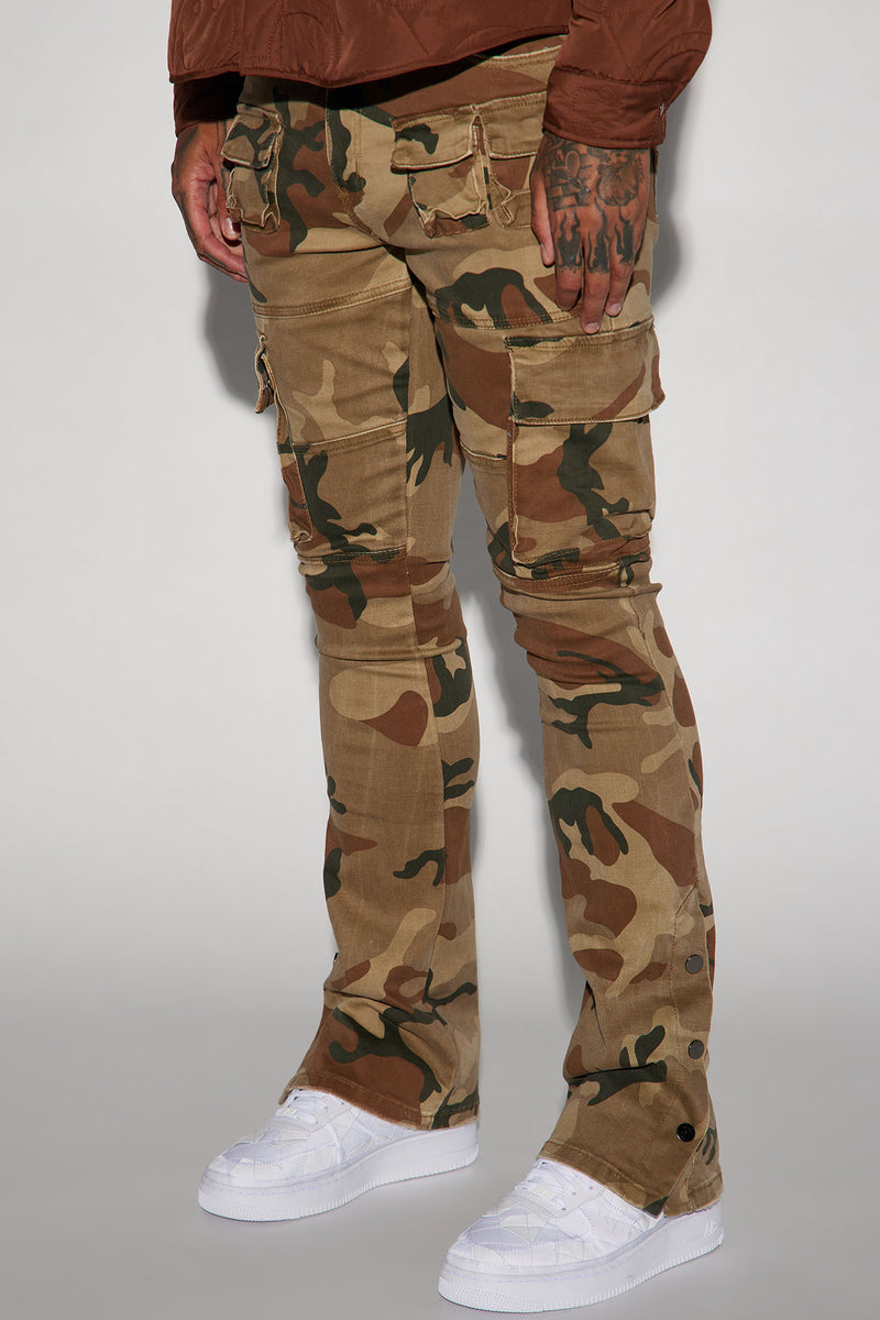 Snap At It Cargo Stacked Skinny Flare Pants - Camouflage | Fashion Nova ...