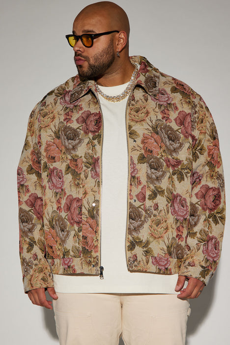 All You Need Is Tapestry Trucker Jacket - Brown/combo, Fashion Nova, Mens  Jackets