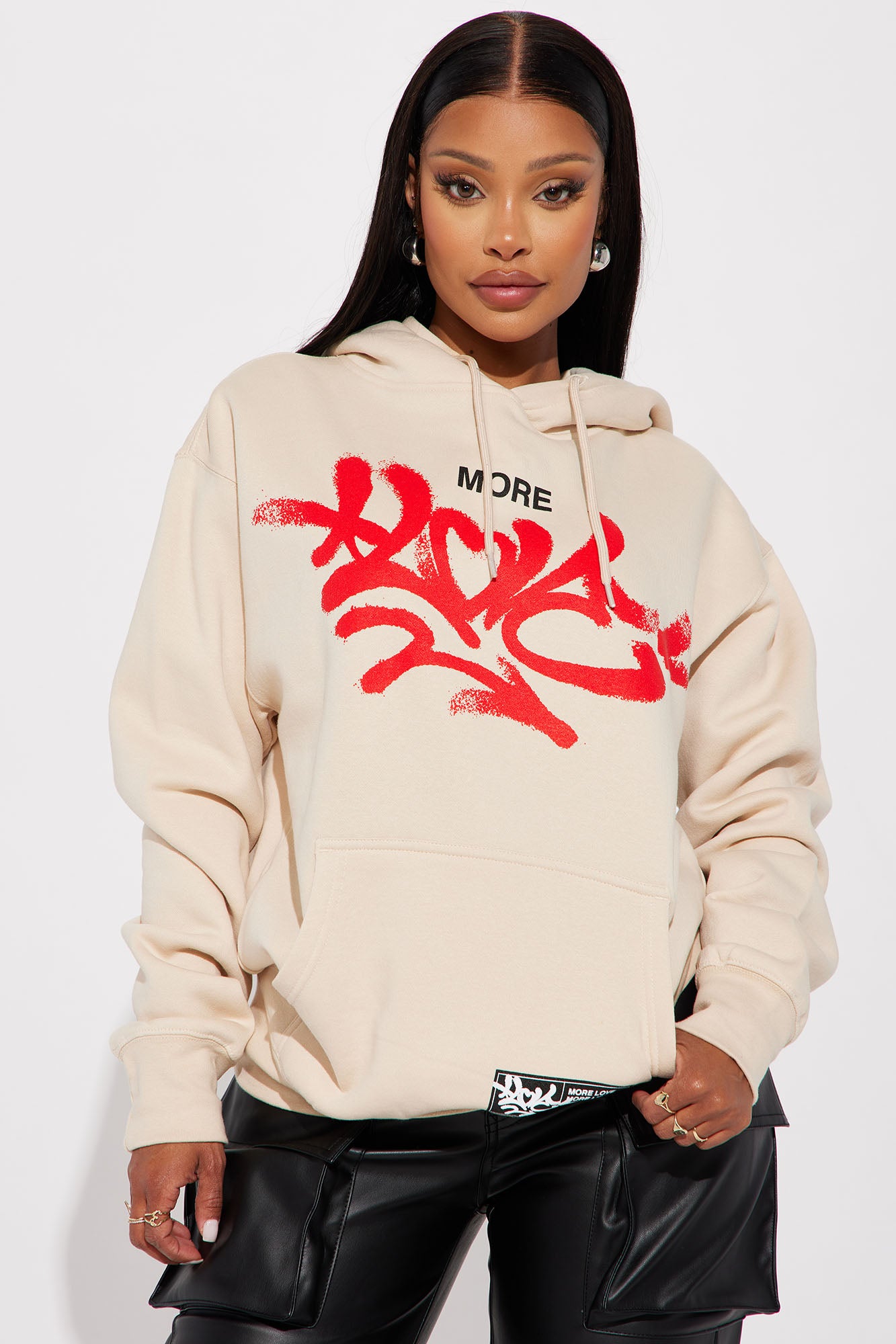 White graphic best sale hoodie women's