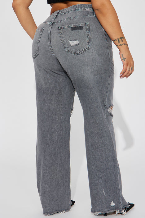 Remi Ripped Stretch Baggy Jeans - Vintage Wash