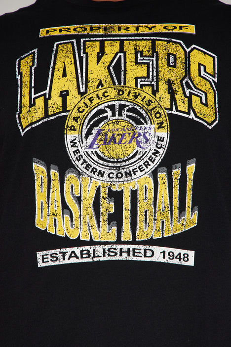 Men's Lakers Crossover Short Sleeve Tee Shirt in Cream Size Small by Fashion Nova