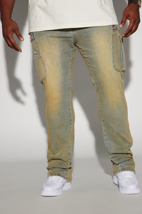 On A Good One Stacked Skinny Flare Jeans - Vintage Blue Wash