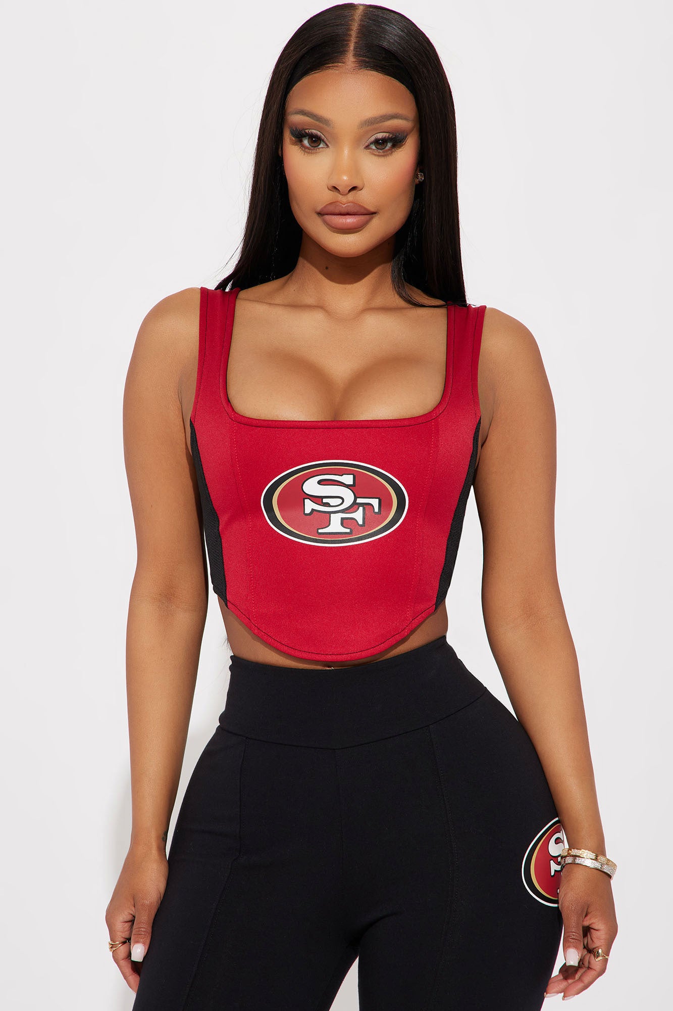 49ers Cropped Mesh Top - Red