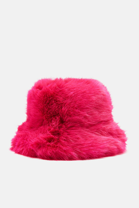 ALLApparelHa Neon Pink Faux Fur Bucket Hat