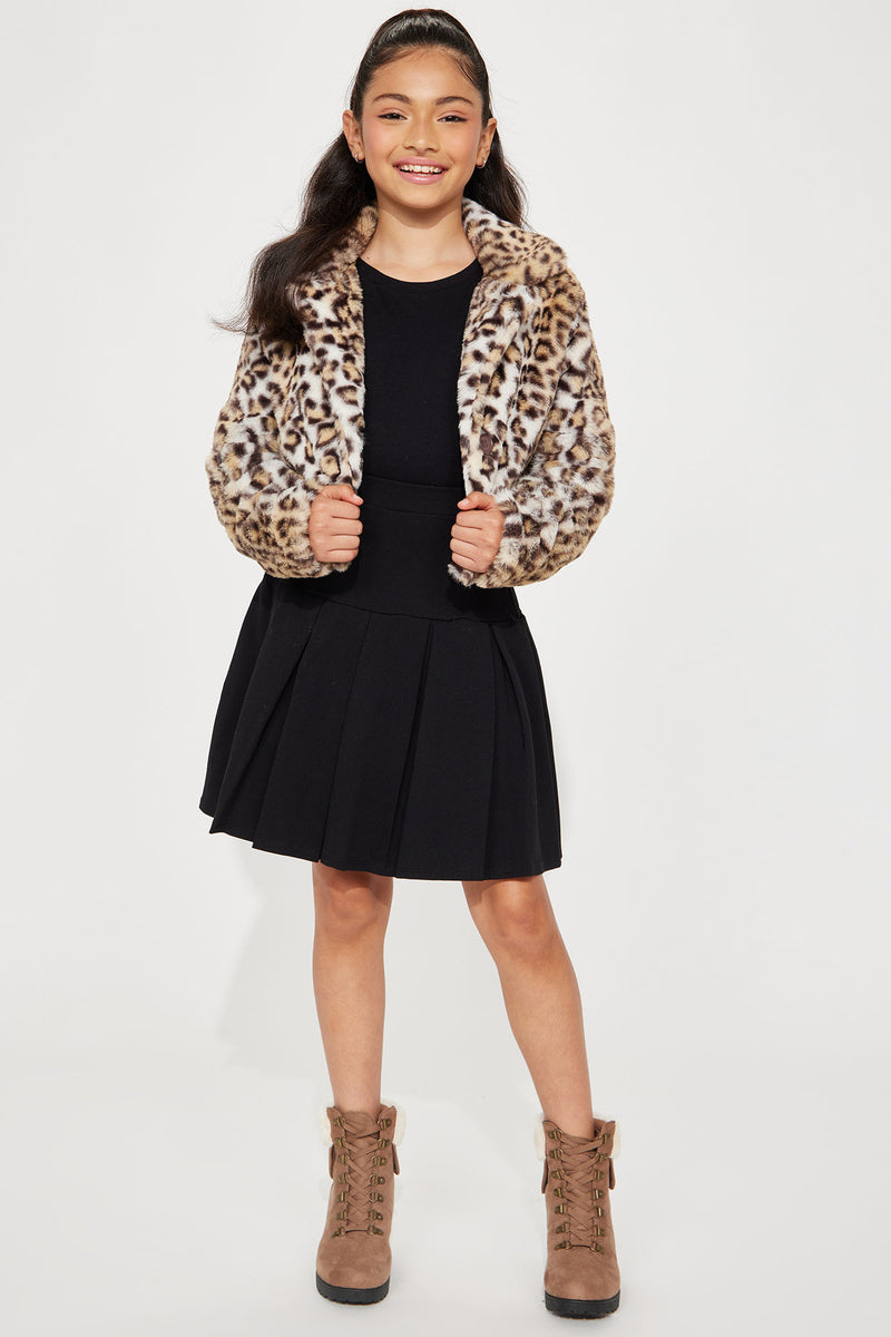 Mini Leopard Print Faux Fur Button Front Jacket - Tan | Fashion Nova ...