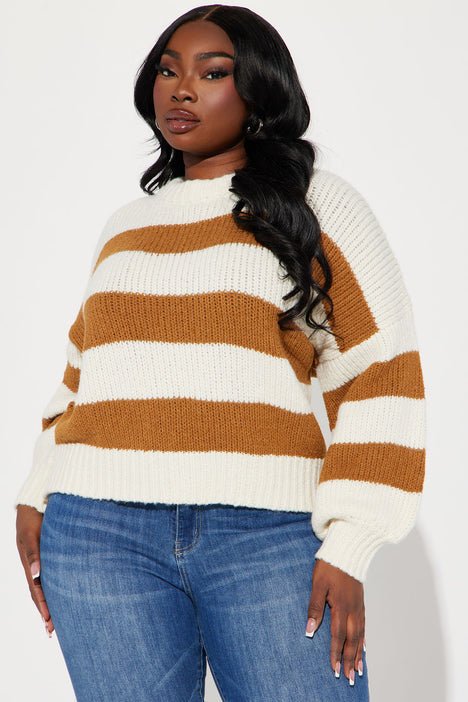 Cami Camel Striped Sweater